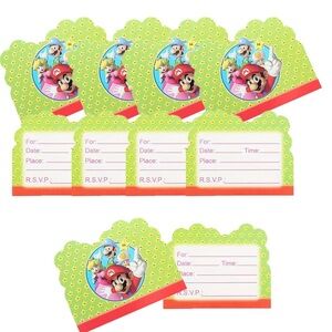 🌙 PARTY8 - 20 Pack Super mario Invitations